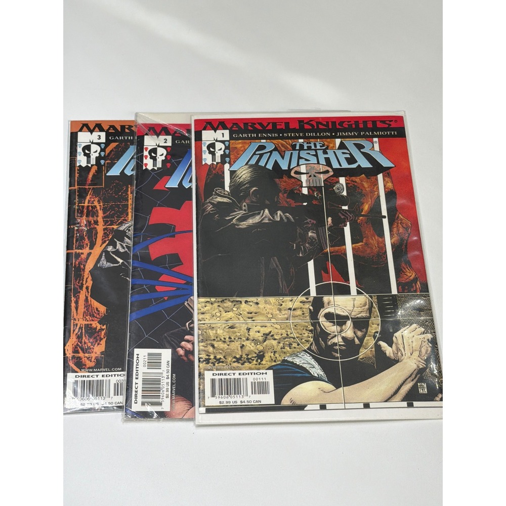Marvel Knights The Punisher 1 2 3 Comic Lot Garth Ennis Steve Dillon 2001 Marvel
